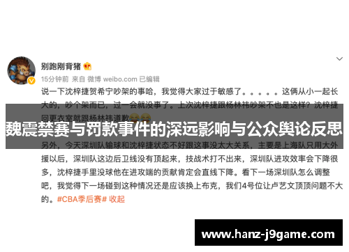 魏震禁赛与罚款事件的深远影响与公众舆论反思